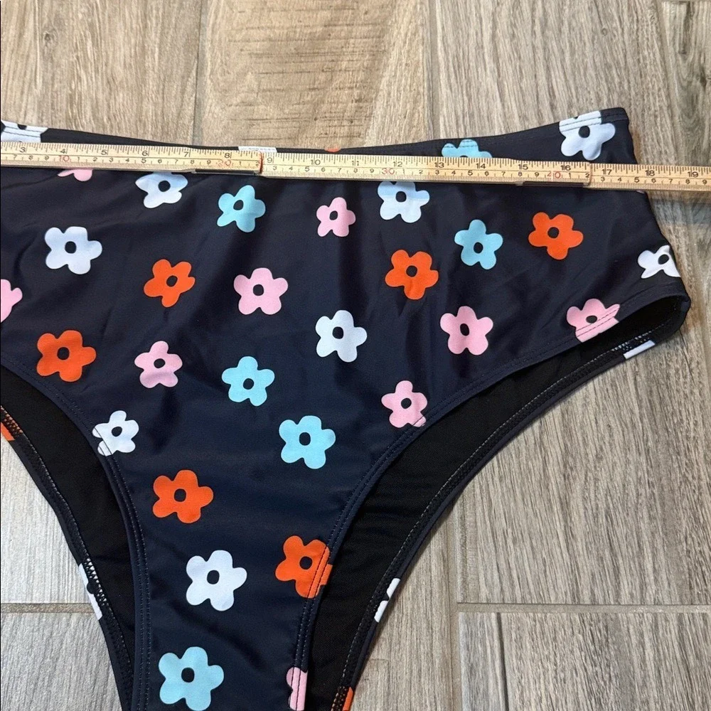 SHEIN Black Floral Bikini 3 piece Set Size 3XL‎